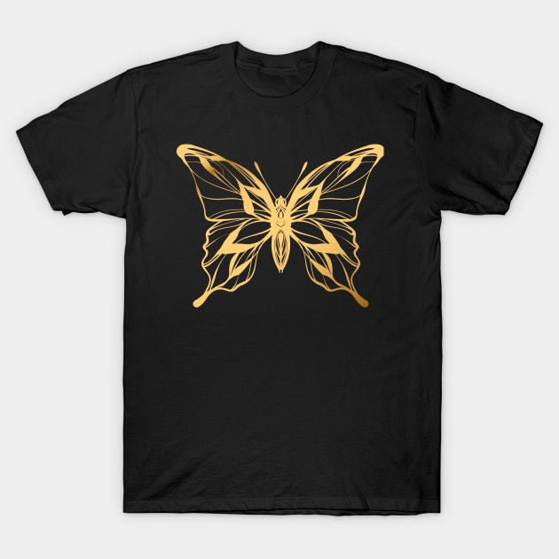 Gold butterfly T-Shirt by OKUR Creative